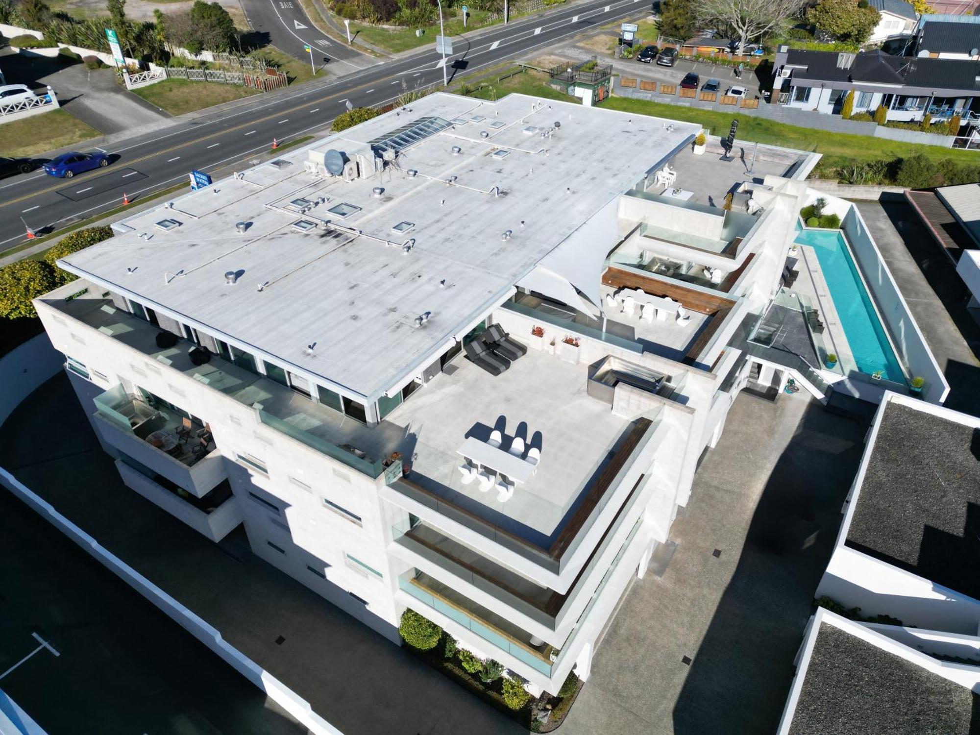 Aparthotel Sacred Waters Lac Taupo Extérieur photo Aerial view of the M Hotel